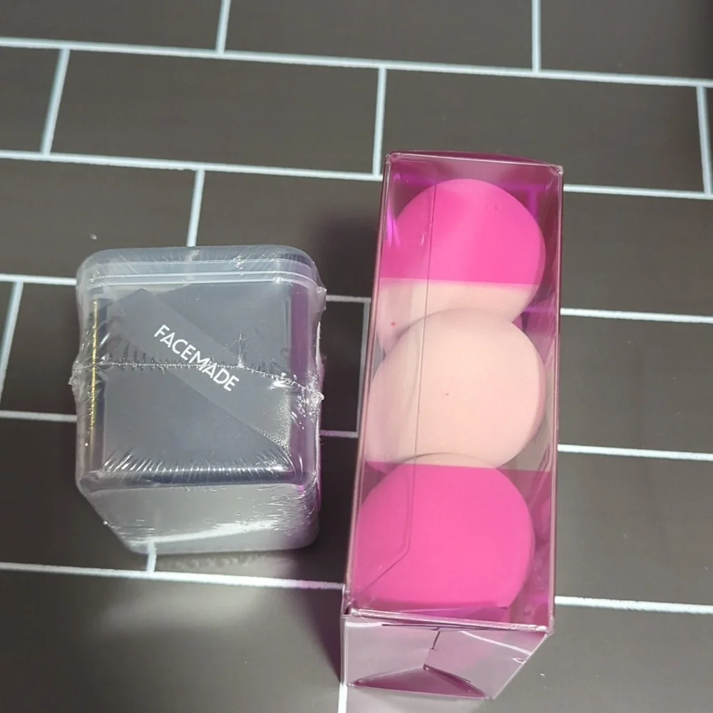 Facemade 6 Pcs Makeup Sponges & 6 powder puffs NEW
